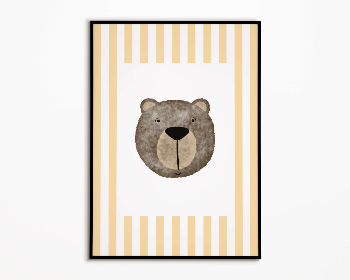 Bear Print - Yellow Stripes – for children, available at Learning Bugs UK