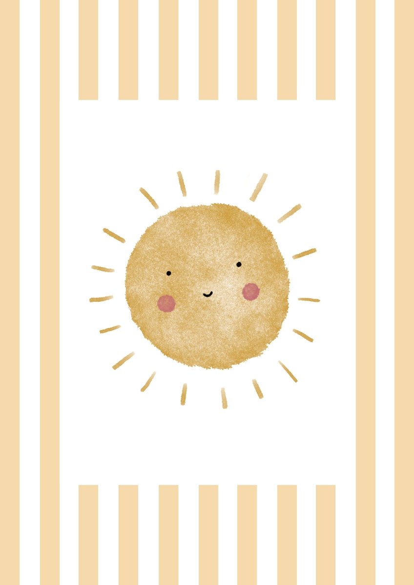 Sunshine Print - Yellow Stripes – for children, available at Learning Bugs UK