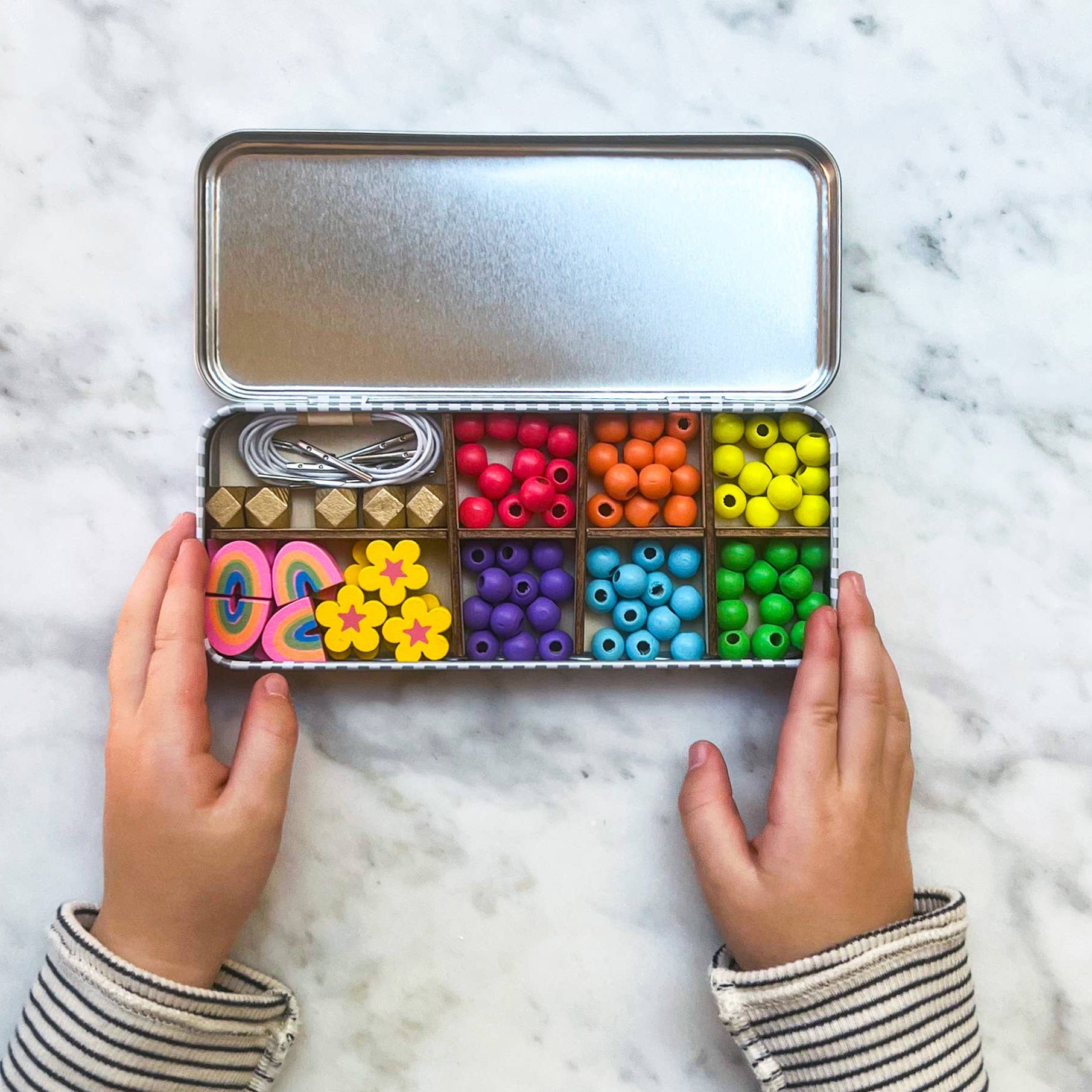 Buy Rainbow Bracelet Bead Kit | Art and Craft Box for kids by Learning Bugs UK