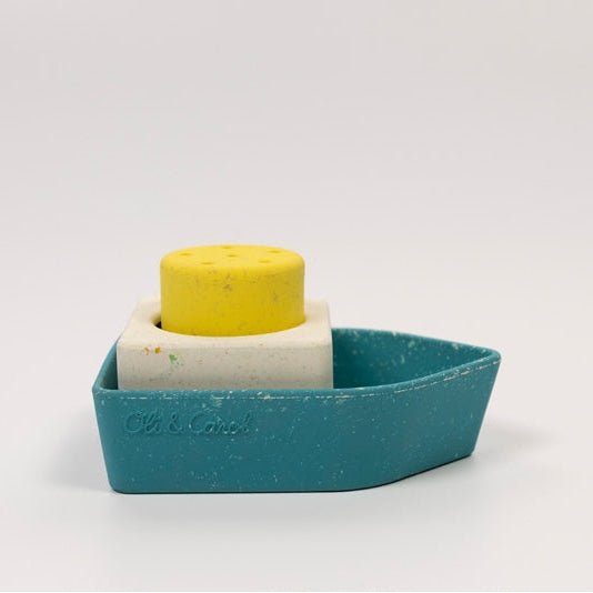 Oli & Carol Upcycled Boat Bath Toy Yellow – Bath Toys for children, available at Learning Bugs UK