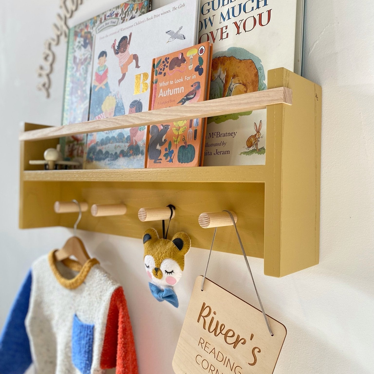 Buy Autumns Corner - The Colour Pop Peg Rail Bookshelf | Bookshelf for kids by Learning Bugs UK