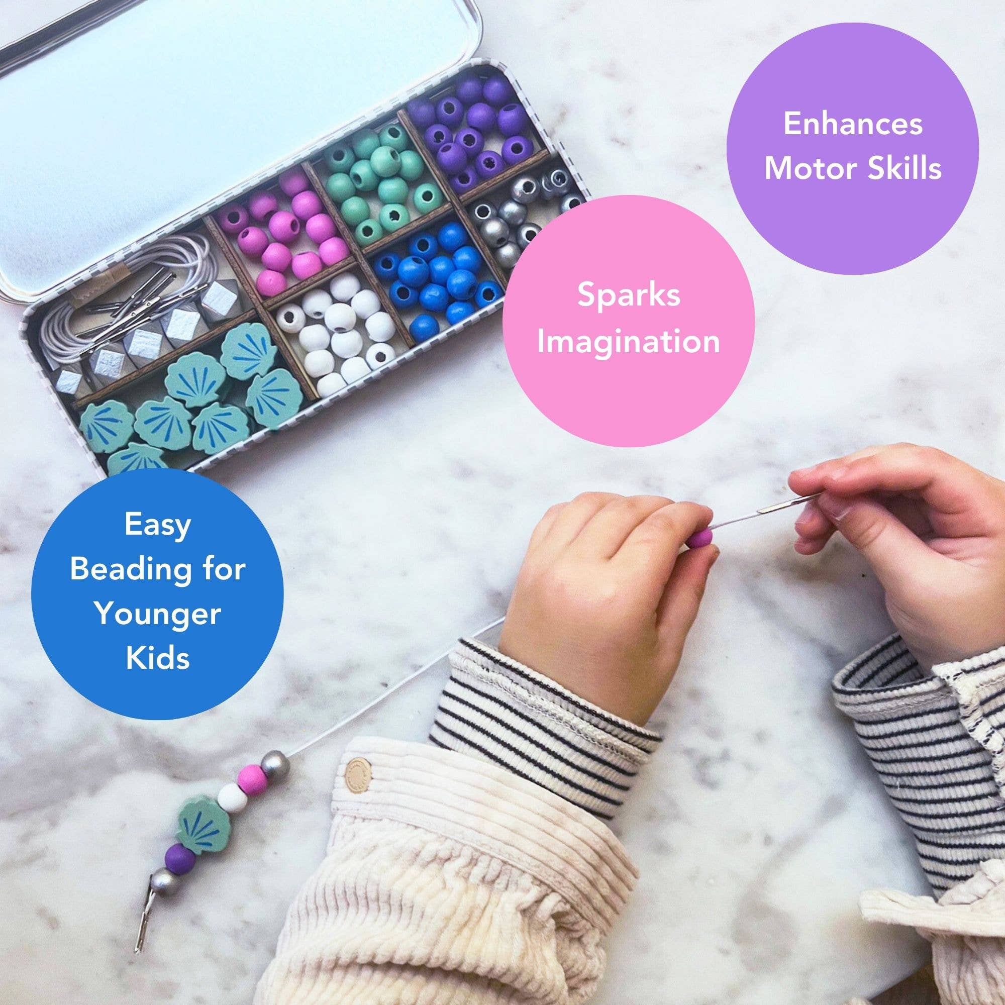 Buy Mermaid Bracelet Bead Kit | Art and Craft Box for kids by Learning Bugs UK