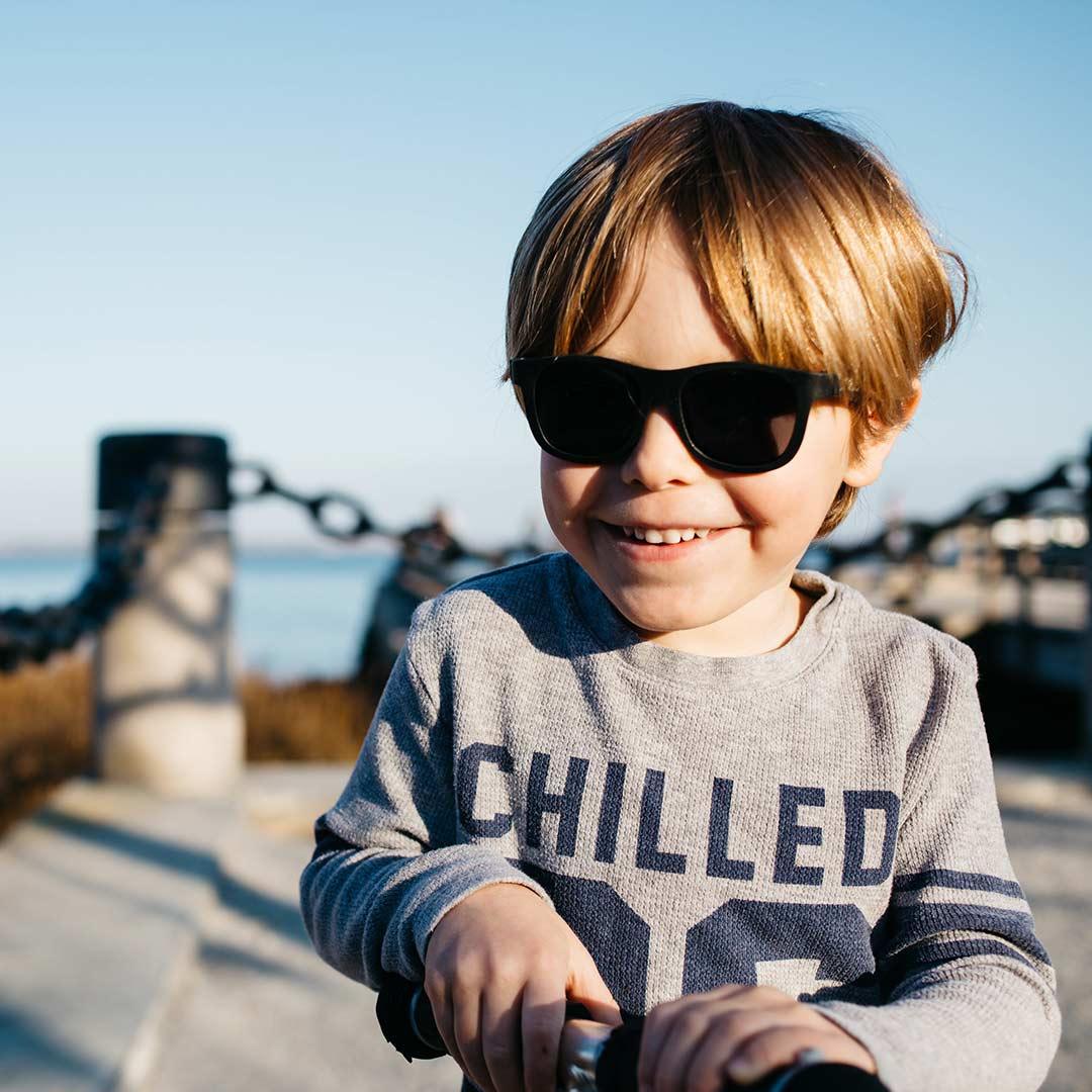 Buy Babiators Original Navigator Sunglasses - Black Ops Black - 2 sizes | for kids by Learning Bugs UK