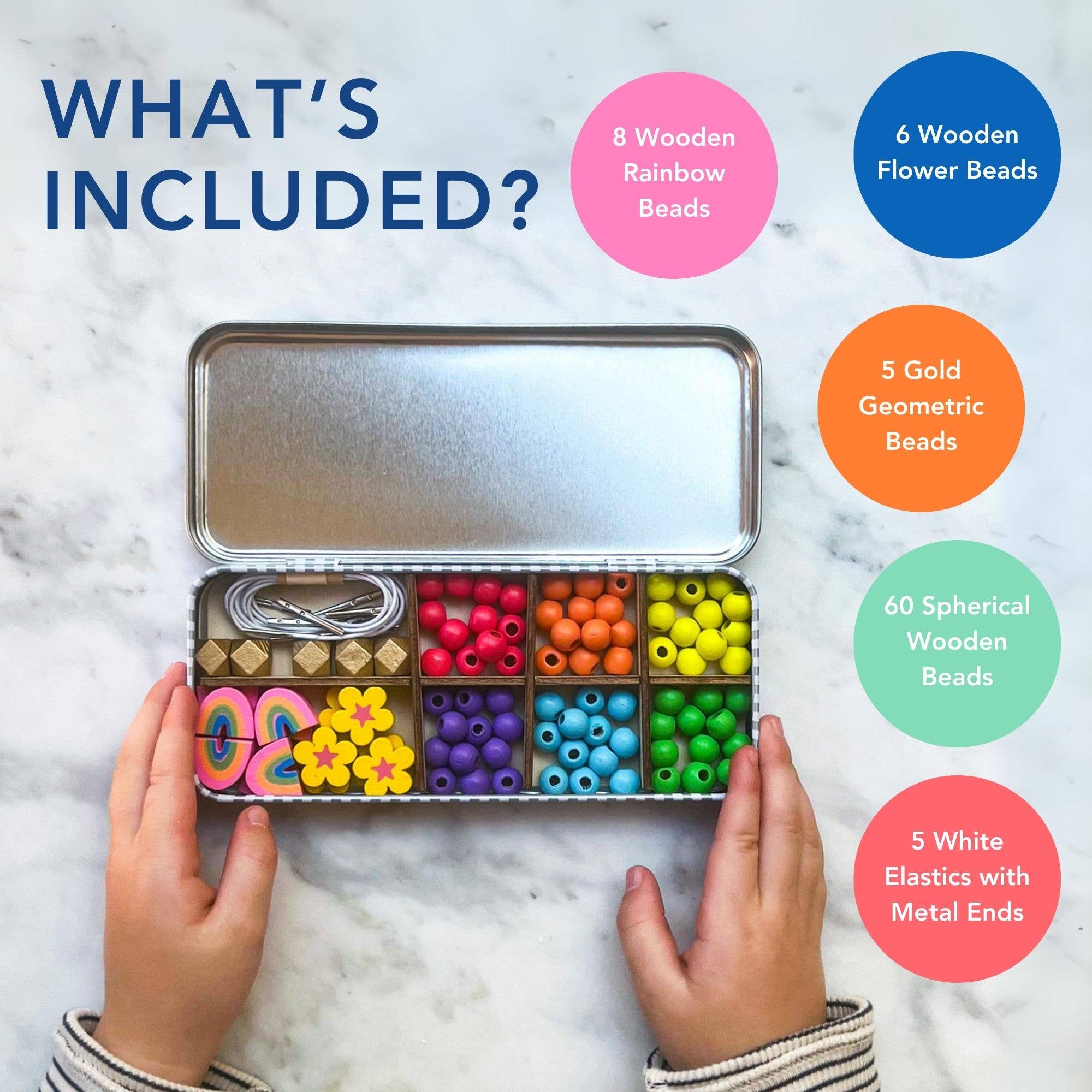 Buy Rainbow Bracelet Bead Kit | Art and Craft Box for kids by Learning Bugs UK