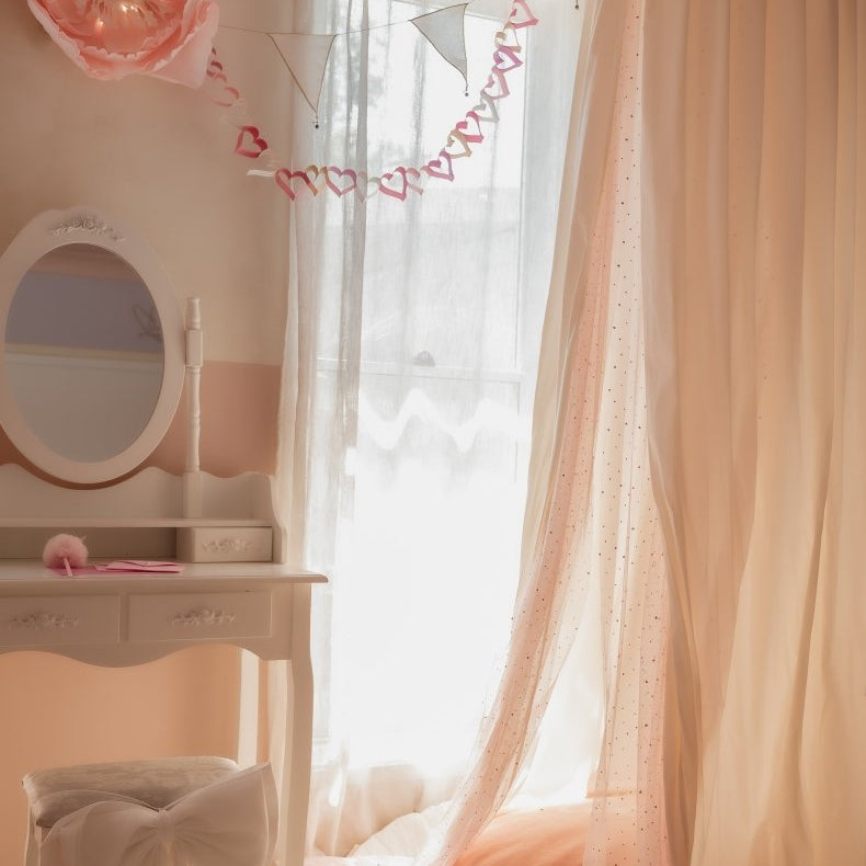 MINICAMP Kids Bed Canopy with Tulle & Tassels in Cream – Teepees for children, available at Learning Bugs UK
