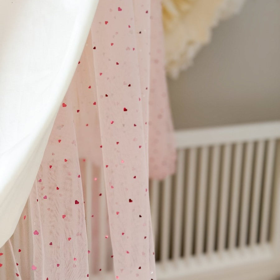 MINICAMP Kids Bed Canopy with Tulle & Tassels in Cream – Teepees for children, available at Learning Bugs UK