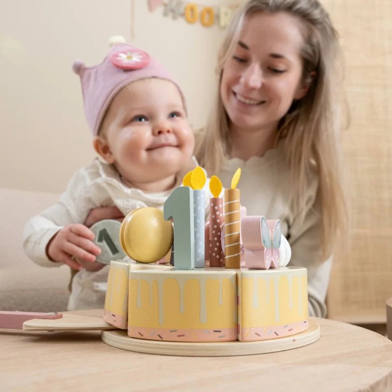 Little Dutch Birthday Crown & Wooden Birthday Cake Toy Set | Pink or Blue, Mix or Match – Fancy Dress for children, available at Learning Bugs UK