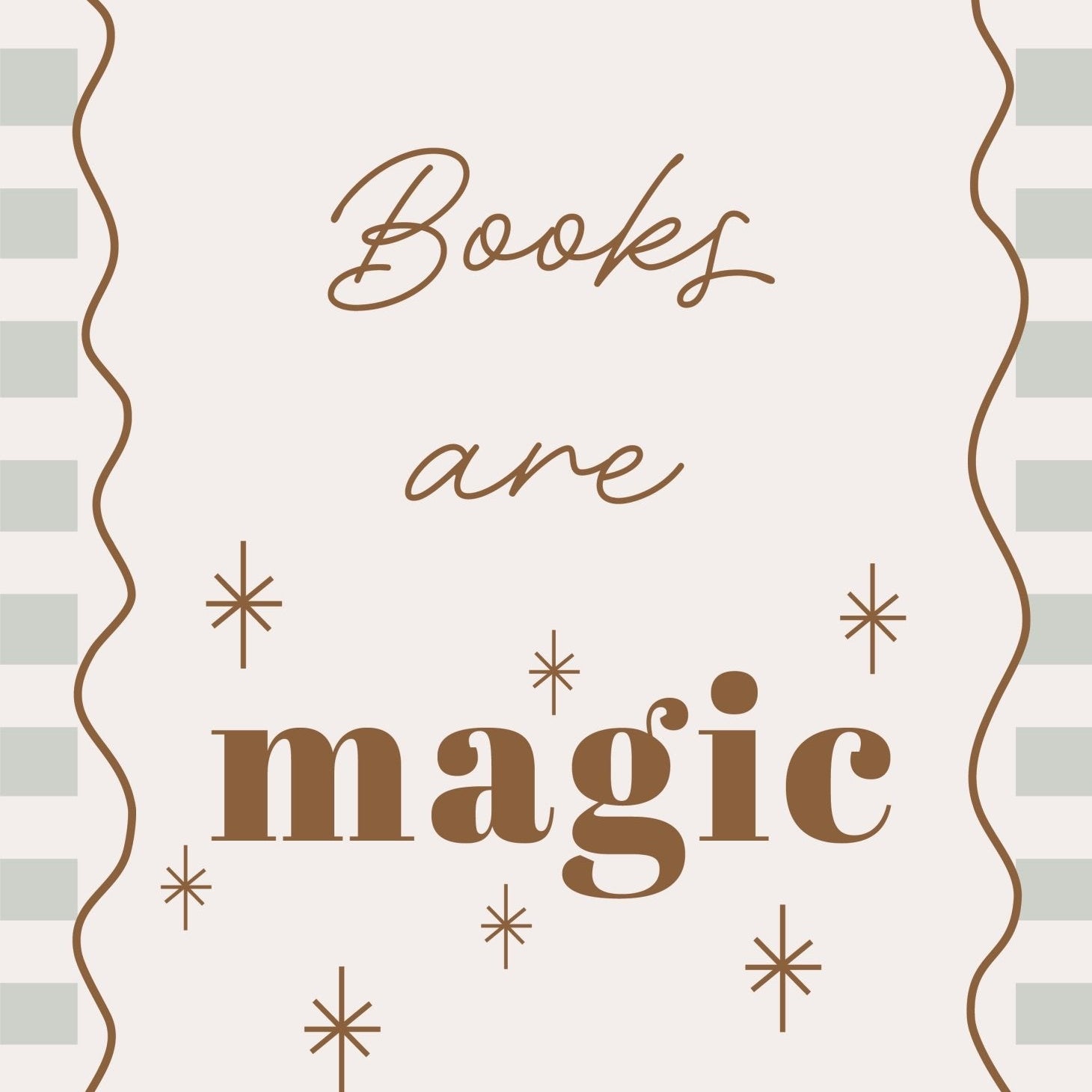 Buy Books Are Magic - Checkerboard Edition | Print for kids by Learning Bugs UK