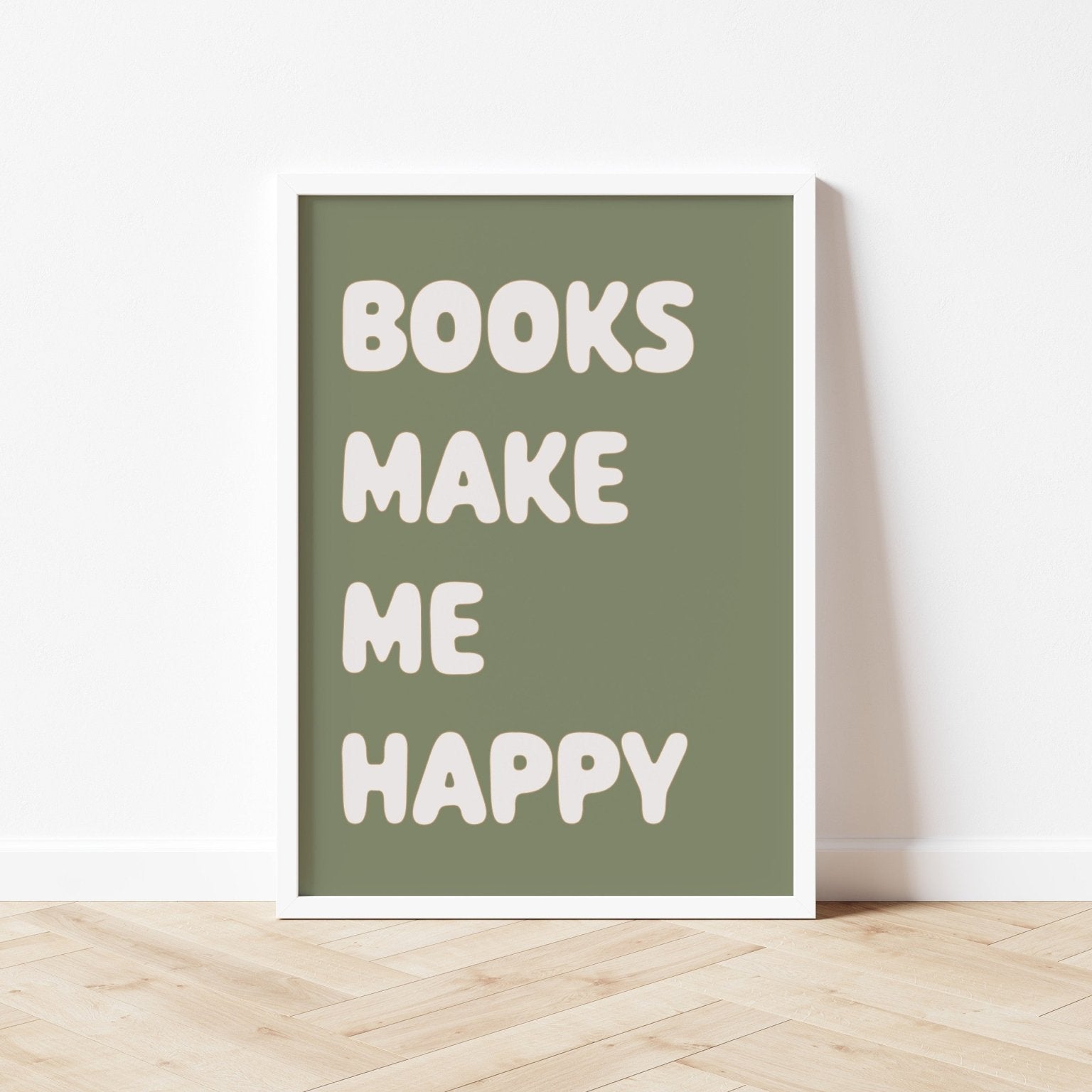 Buy Books Make Me Happy - Fine Art Print | for kids by Learning Bugs UK