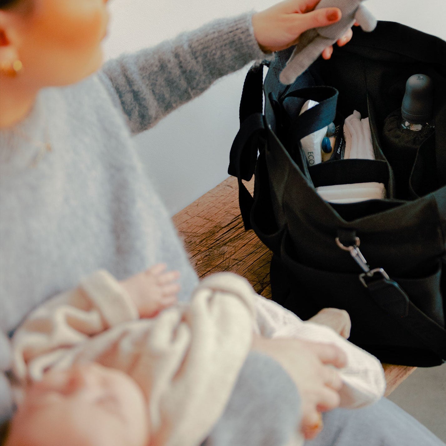 Buy T+M Canvas Pocket Tote Black | Tote Bag for kids by Learning Bugs UK