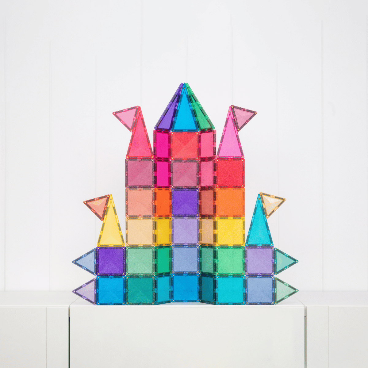 Connetix Magnetic Tiles 48pc Glitter Castle Pack