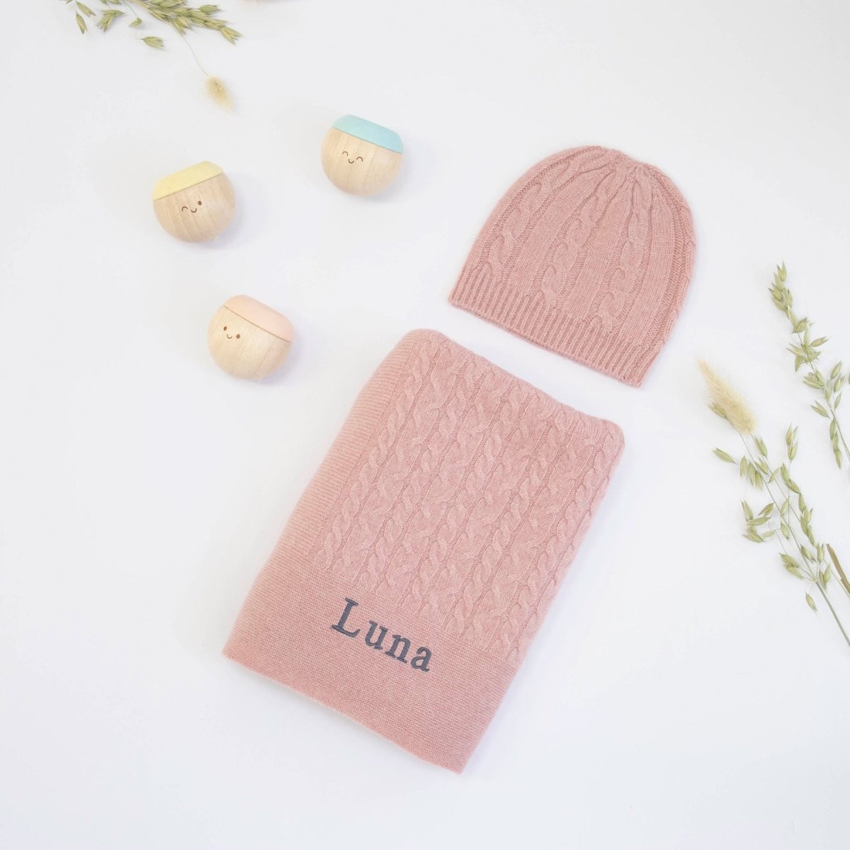 Cable Knit Cashmere and Sensory Balls - Rosewood – for children, available at Learning Bugs UK