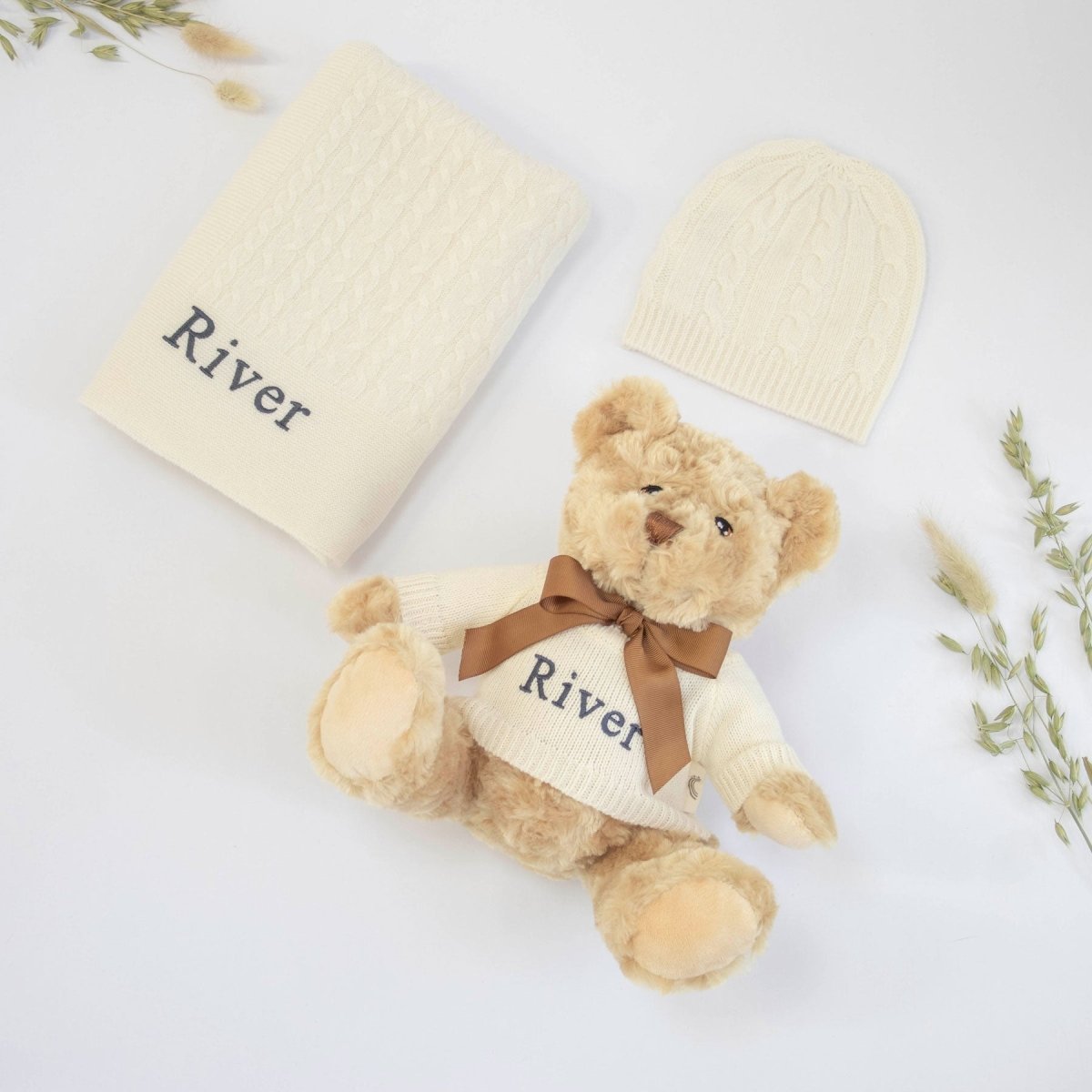 Cashmere and Teddy Gift Set - Ivory – for children, available at Learning Bugs UK