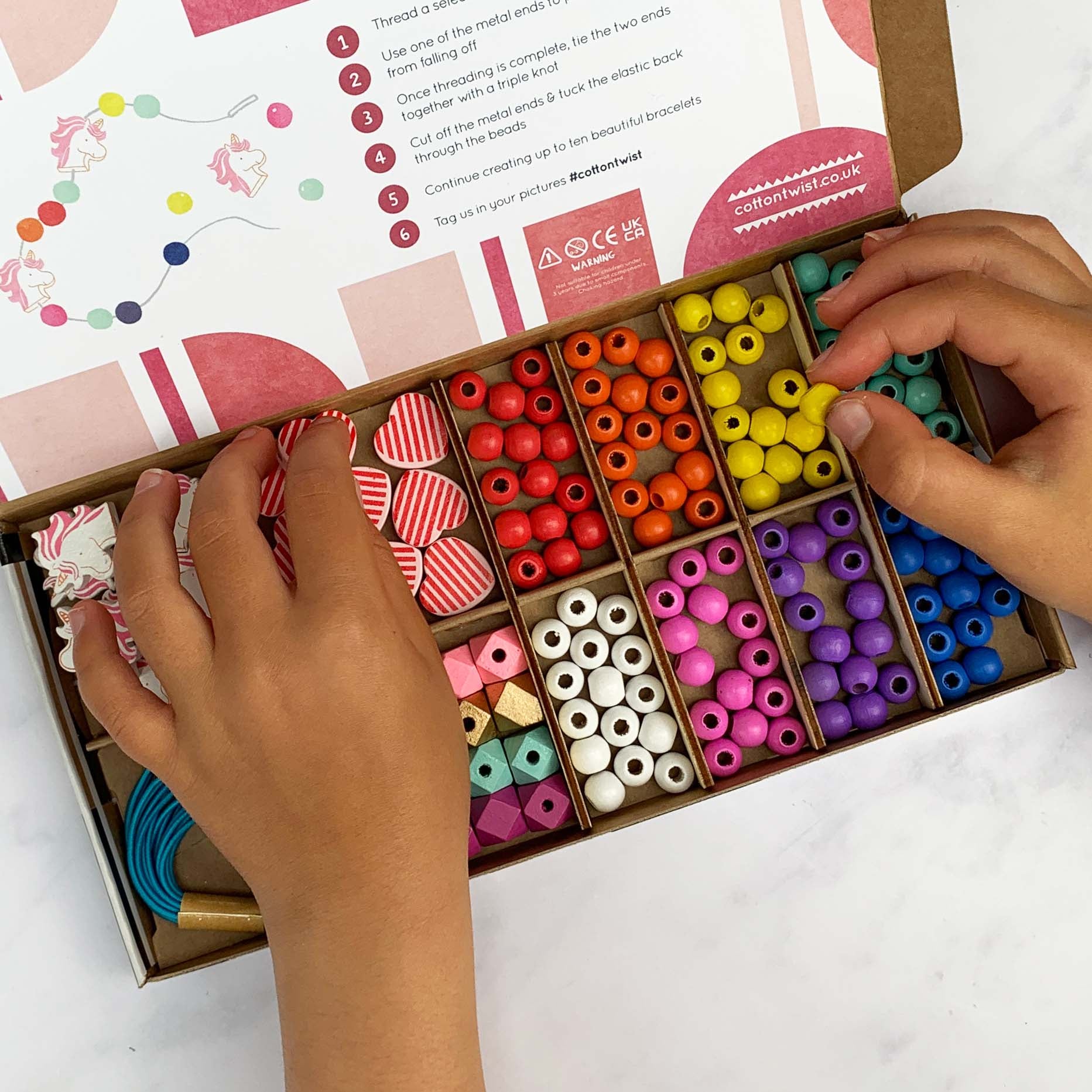 Buy Unicorn & Heart Bracelet Making Kit | Art and Craft Box for kids by Learning Bugs UK
