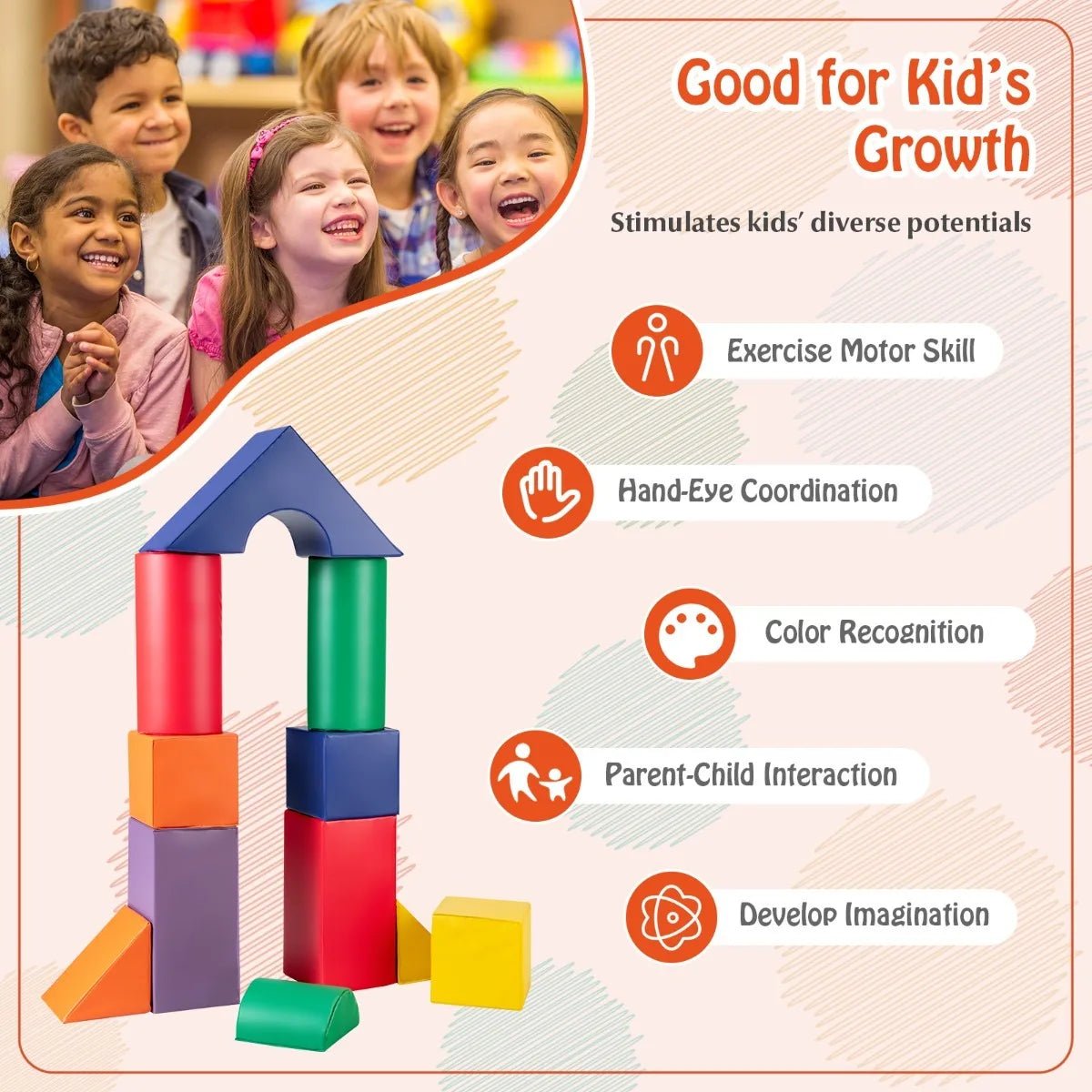 Buy 11 - Piece Climb and Crawl Foam Block Play Set | for kids by Learning Bugs UK