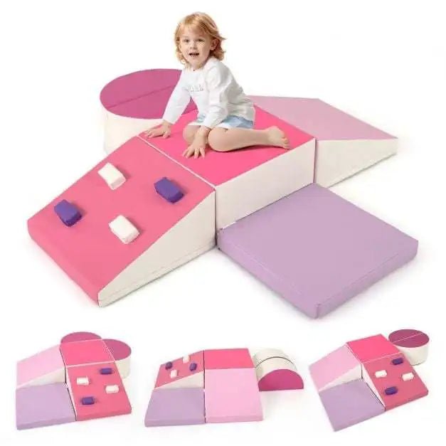 Buy 6 Piece Foam Climbing Toys for Toddlers with PU Leather Cover - Rose | for kids by Learning Bugs UK