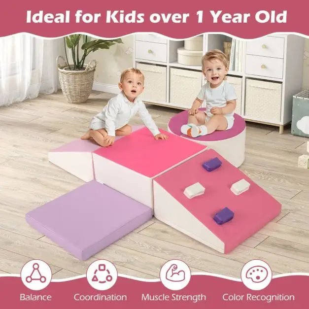 Buy 6 Piece Foam Climbing Toys for Toddlers with PU Leather Cover - Rose | for kids by Learning Bugs UK