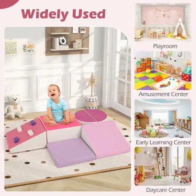 Buy 6 Piece Foam Climbing Toys for Toddlers with PU Leather Cover - Rose | for kids by Learning Bugs UK