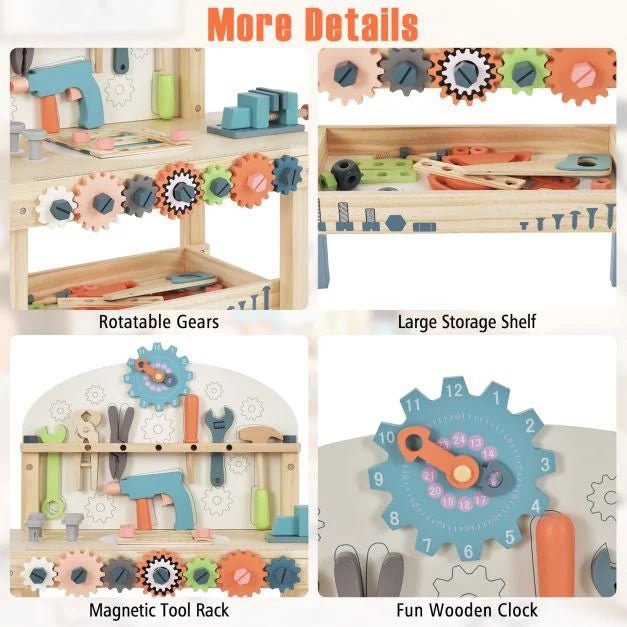 Buy Kids Play Tool Workbench with Rich Tool Set and Realistic Accessories | for kids by Learning Bugs UK