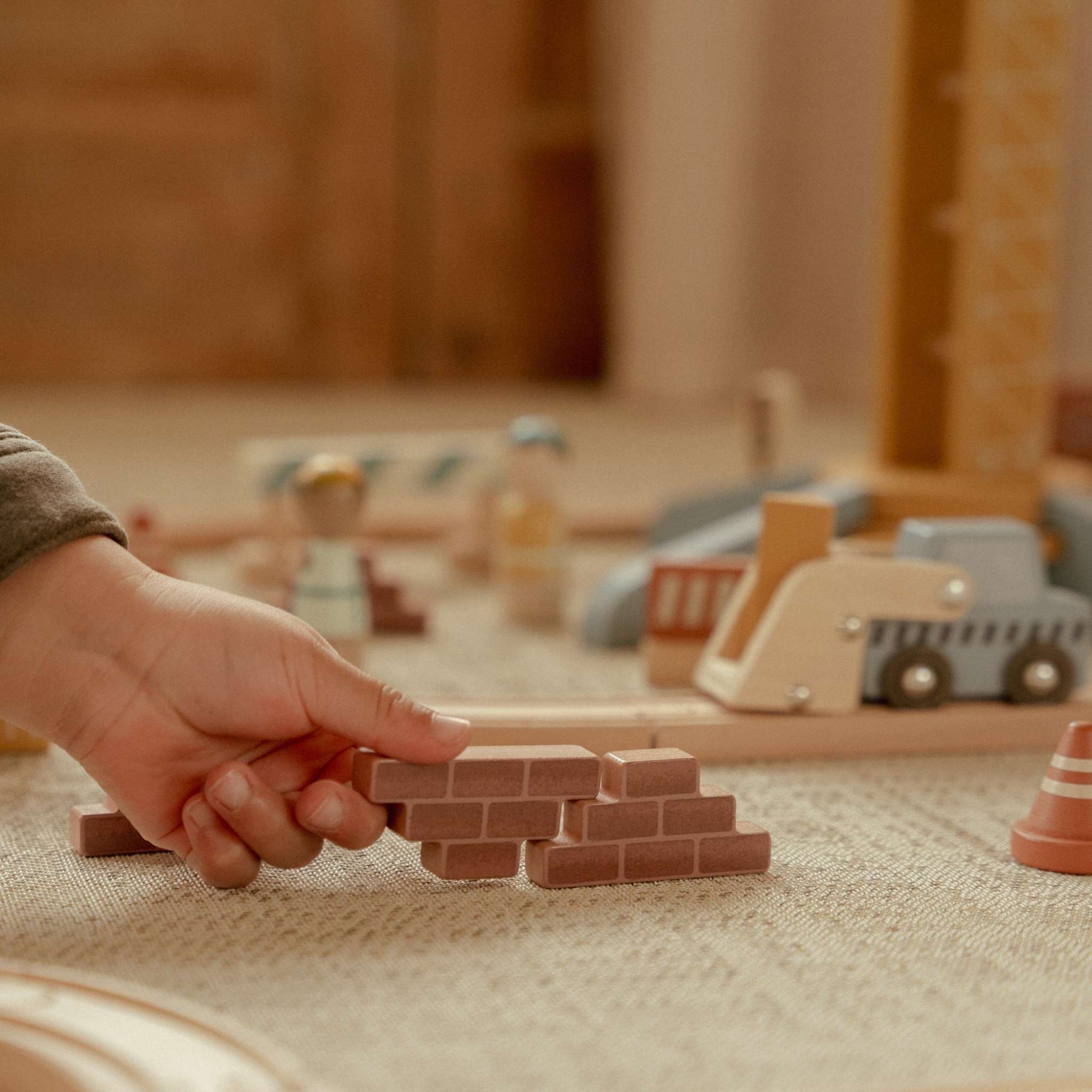 Little Dutch Wooden Train Track Crane Set