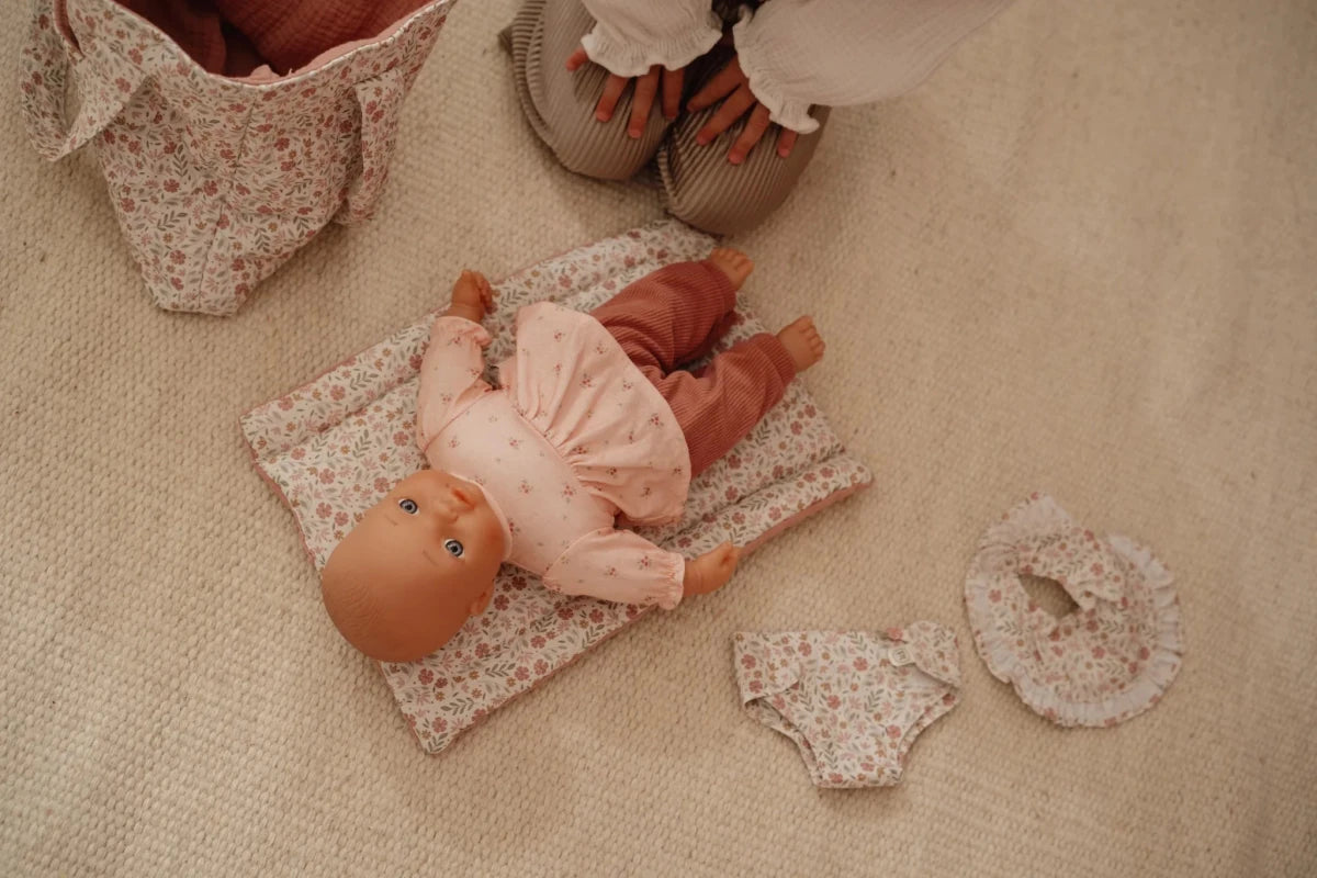 Baby Doll Nursery Bag Soft Flowers – for children, available at Learning Bugs UK