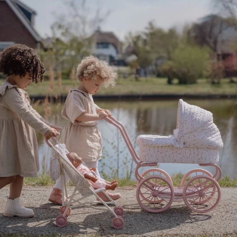 Metal Doll Pram White – for children, available at Learning Bugs UK