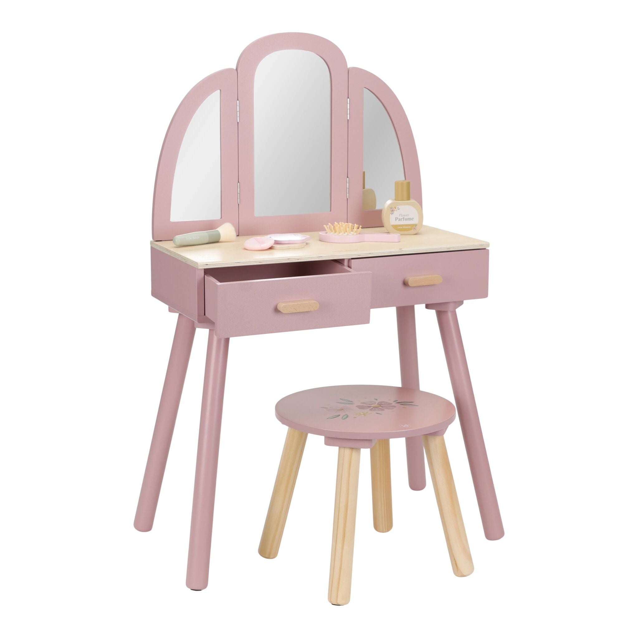 Little Dutch Large Wooden Vanity Table – for children, available at Learning Bugs UK