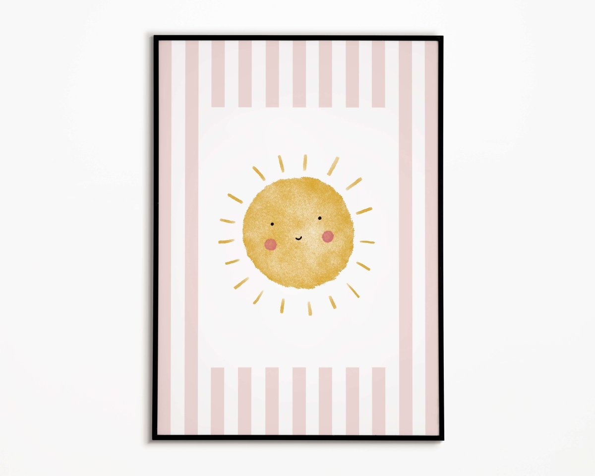 Sunshine Print - Dusky Pink Stripes – for children, available at Learning Bugs UK
