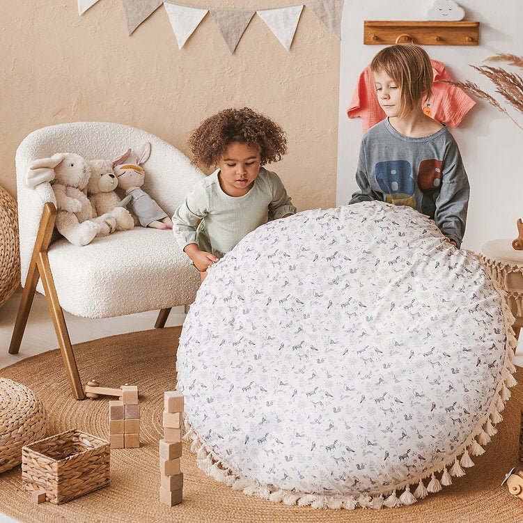 MINICAMP Kid's Floor Cushion in Forest Animal Pattern – Floor Pillows for children, available at Learning Bugs UK