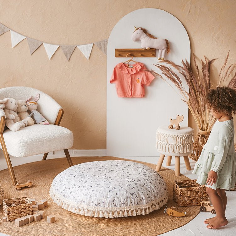 MINICAMP Kid's Floor Cushion in Forest Animal Pattern – Floor Pillows for children, available at Learning Bugs UK