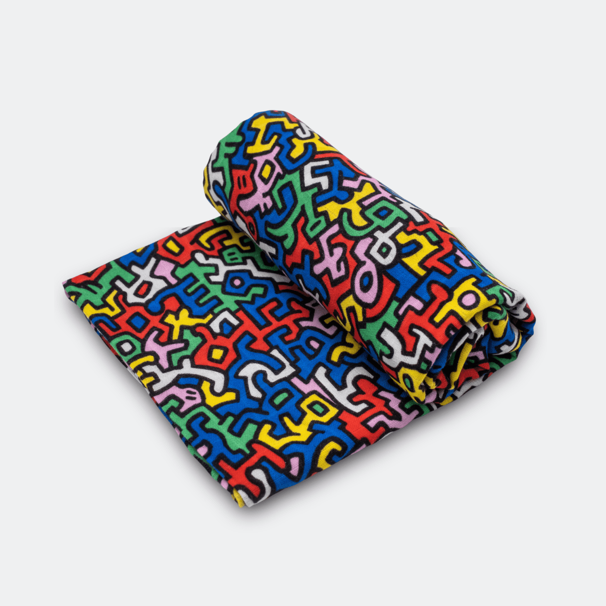 ETTA LOVES x KEITH HARING XL ‘Brazil’ Muslin – Muslin squares for children, available at Learning Bugs UK