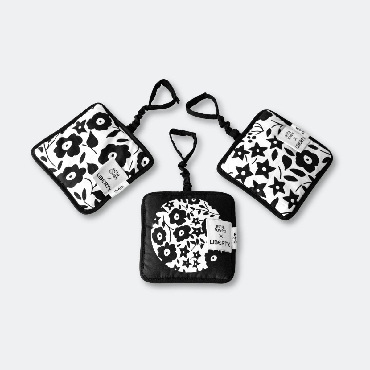 ETTA LOVES x LIBERTY – Sensory Hanging Squares – Hanging Squares for children, available at Learning Bugs UK