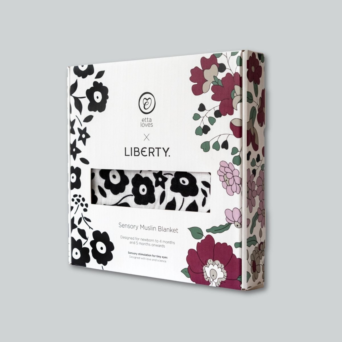 ETTA LOVES x LIBERTY – Sensory Muslin Blanket - Reversible – Blankets for children, available at Learning Bugs UK