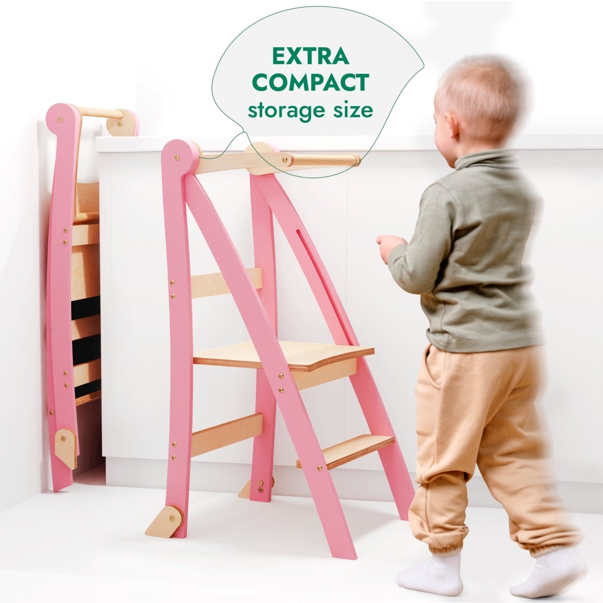 Goodevas Montessori Helper Tower – Pink – Learning Towers for children, available at Learning Bugs UK