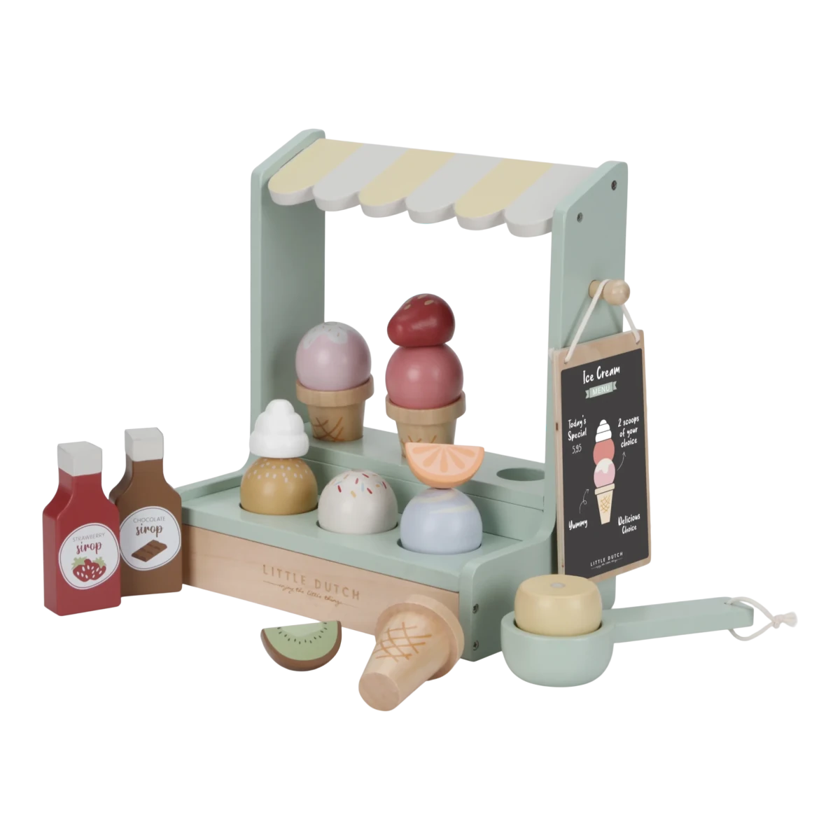 Little Dutch Wooden Ice Cream Shop Toy – role play for children, available at Learning Bugs UK