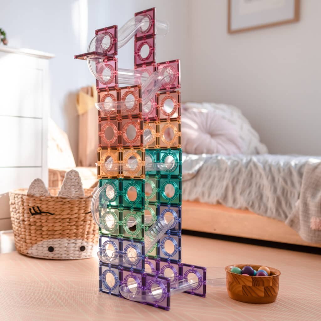 Connetix Tiles - 106 Piece Pastel Ball Run Pack by Connetix - Learning Bugs UK