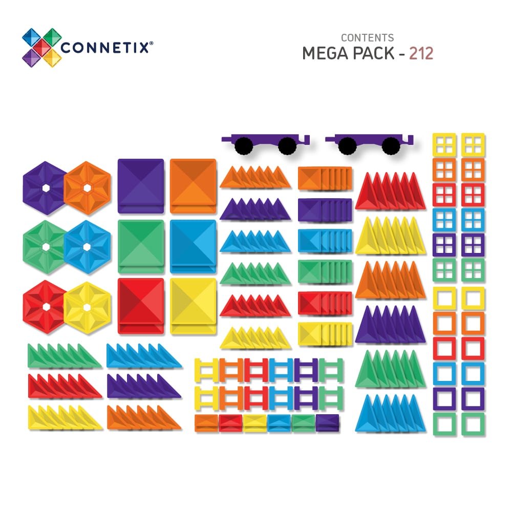 Connetix Tiles 212 Mega Pack with the new Triangle Design by Connetix - Learning Bugs UK