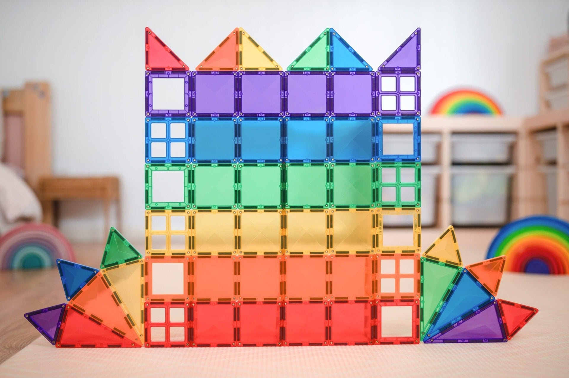 Connetix Tiles - 60 Piece Rainbow Starter Pack by Connetix - Learning Bugs UK