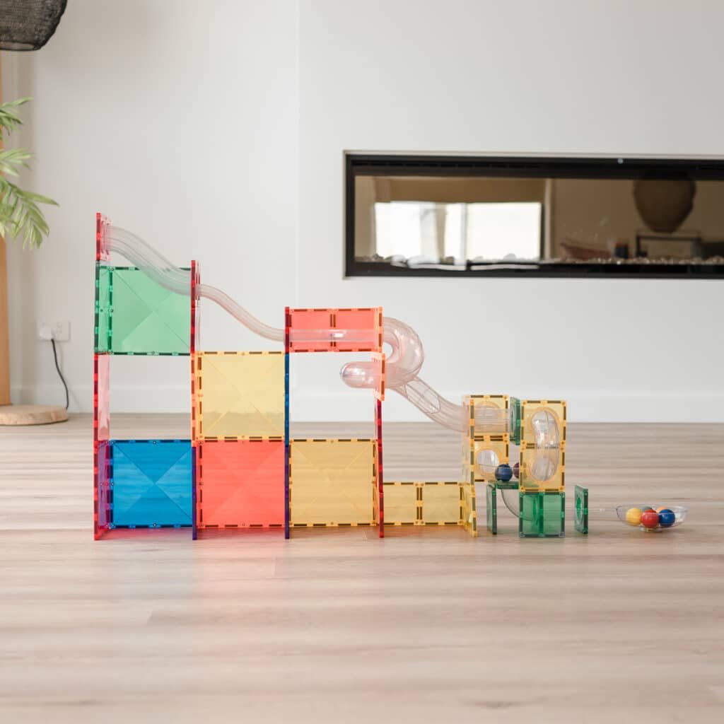 Connetix Tiles - 66 Piece Rainbow Ball Run Expansion Pack by Connetix - Learning Bugs UK