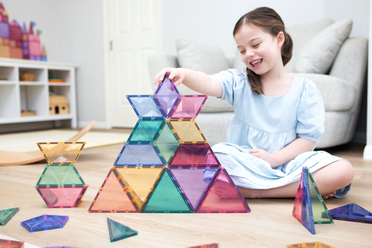 Connetix Tiles - 48 Piece Pastel Shape Expansion Pack by Connetix - Learning Bugs UK
