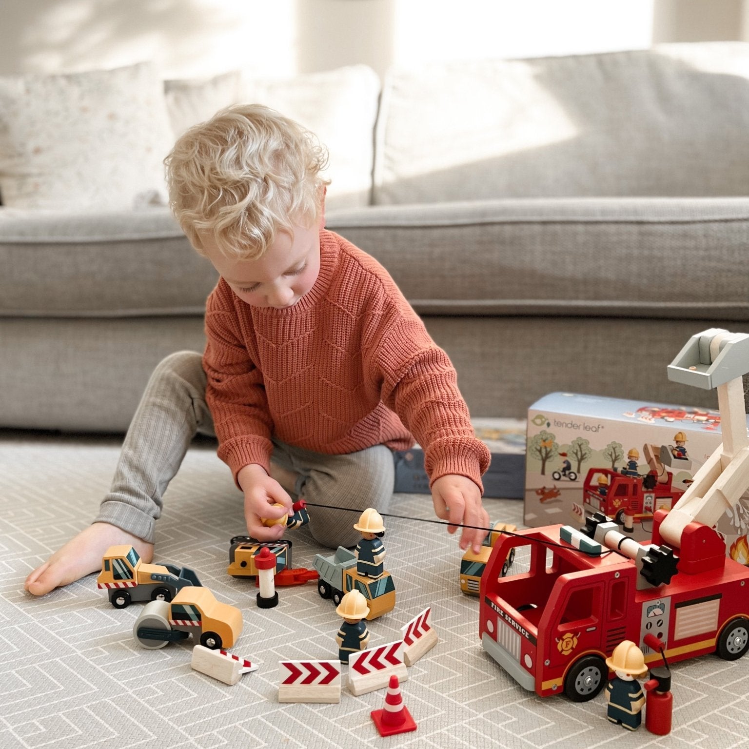 Buy Fire Engine | Wooden fire engine for kids by Learning Bugs UK