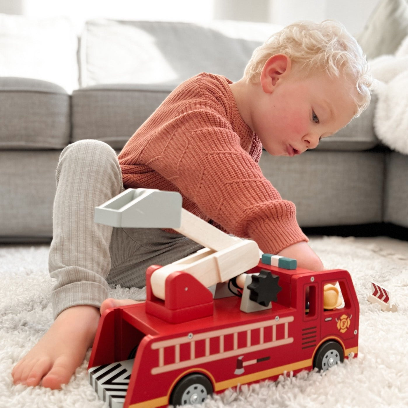 Buy Fire Engine | Wooden fire engine for kids by Learning Bugs UK