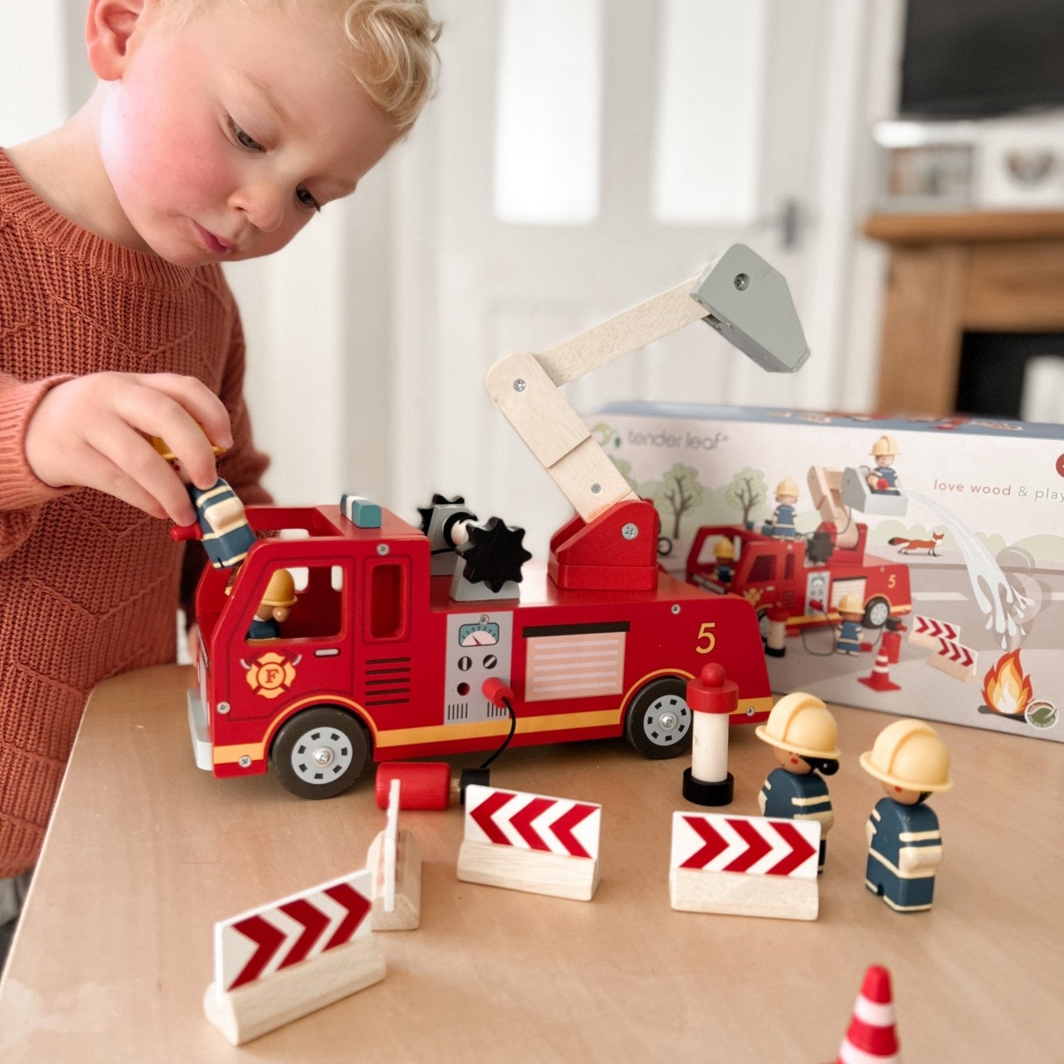Buy Fire Engine | Wooden fire engine for kids by Learning Bugs UK