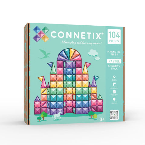 Connetix Magnetic Tiles 104 Piece Pastel Creative Pack
