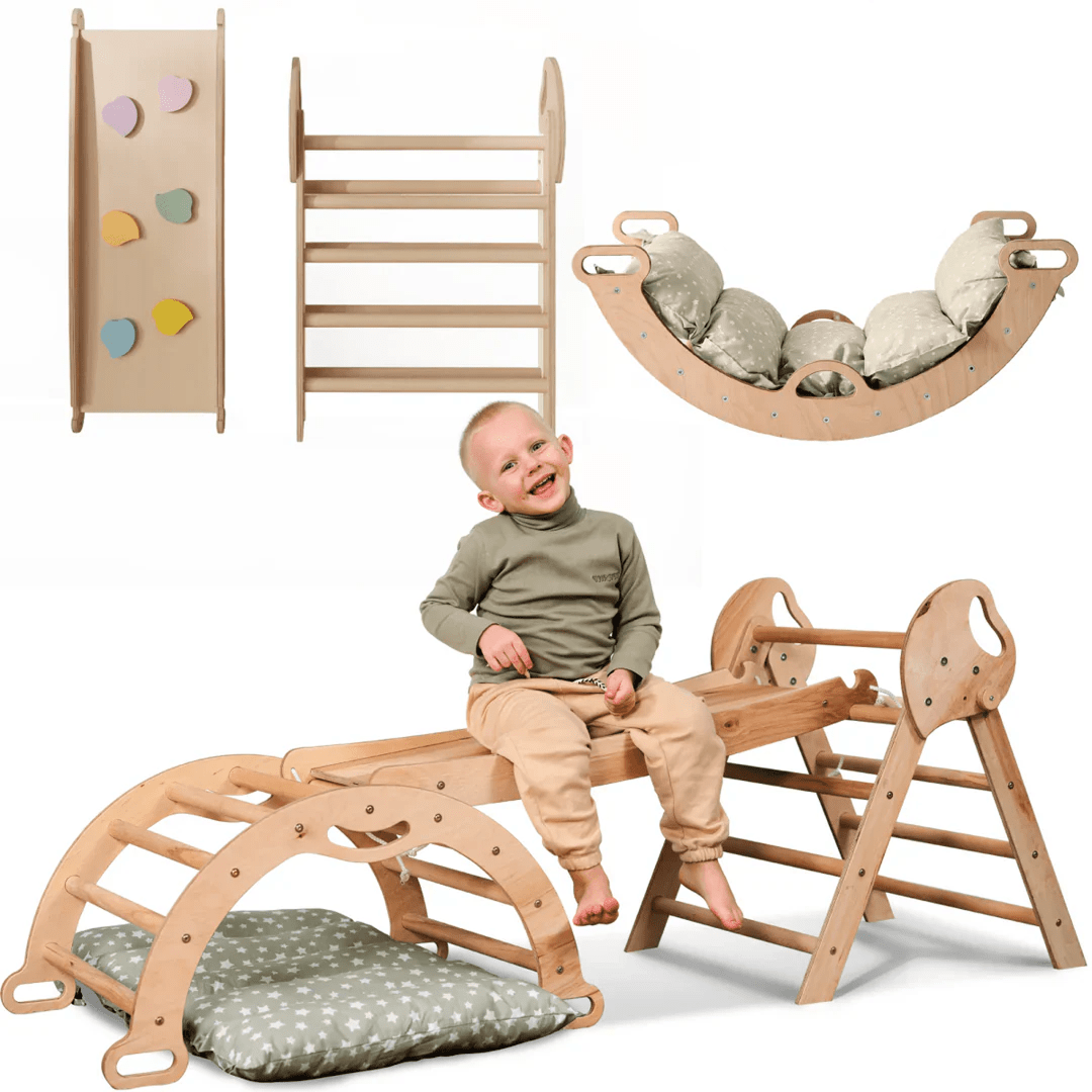 Goodevas 4 in 1 Montessori Climbing Frame with Cushion – Climbing Frame for children, available at Learning Bugs UK