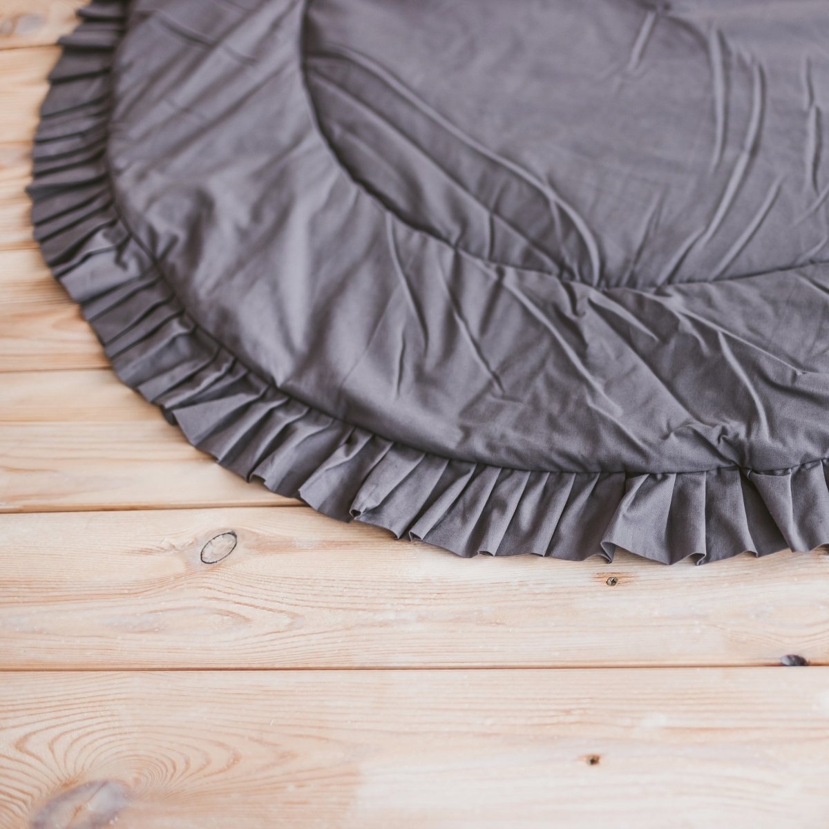 MINICAMP Kids Playmat with Ruffled Border in Grey – Playmats for children, available at Learning Bugs UK
