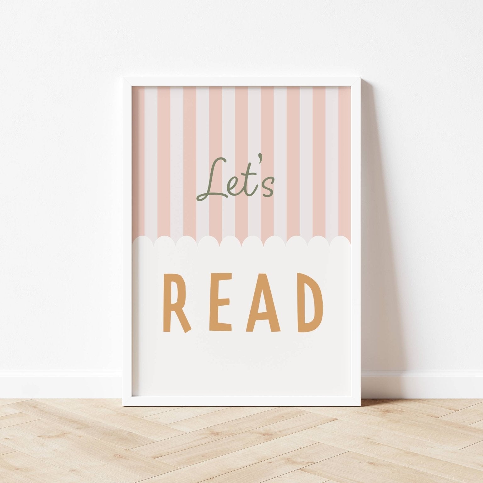 Buy Let's Read - Stripy Edition - Fine Art Print | for kids by Learning Bugs UK
