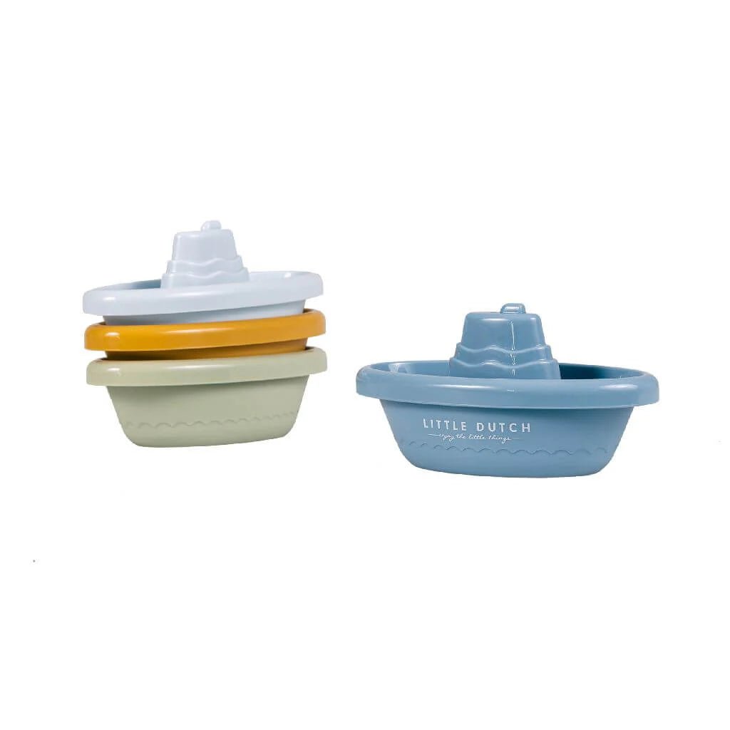 Buy Little Dutch Stackable Bath Boats - Pink or Blue | for kids by Learning Bugs UK