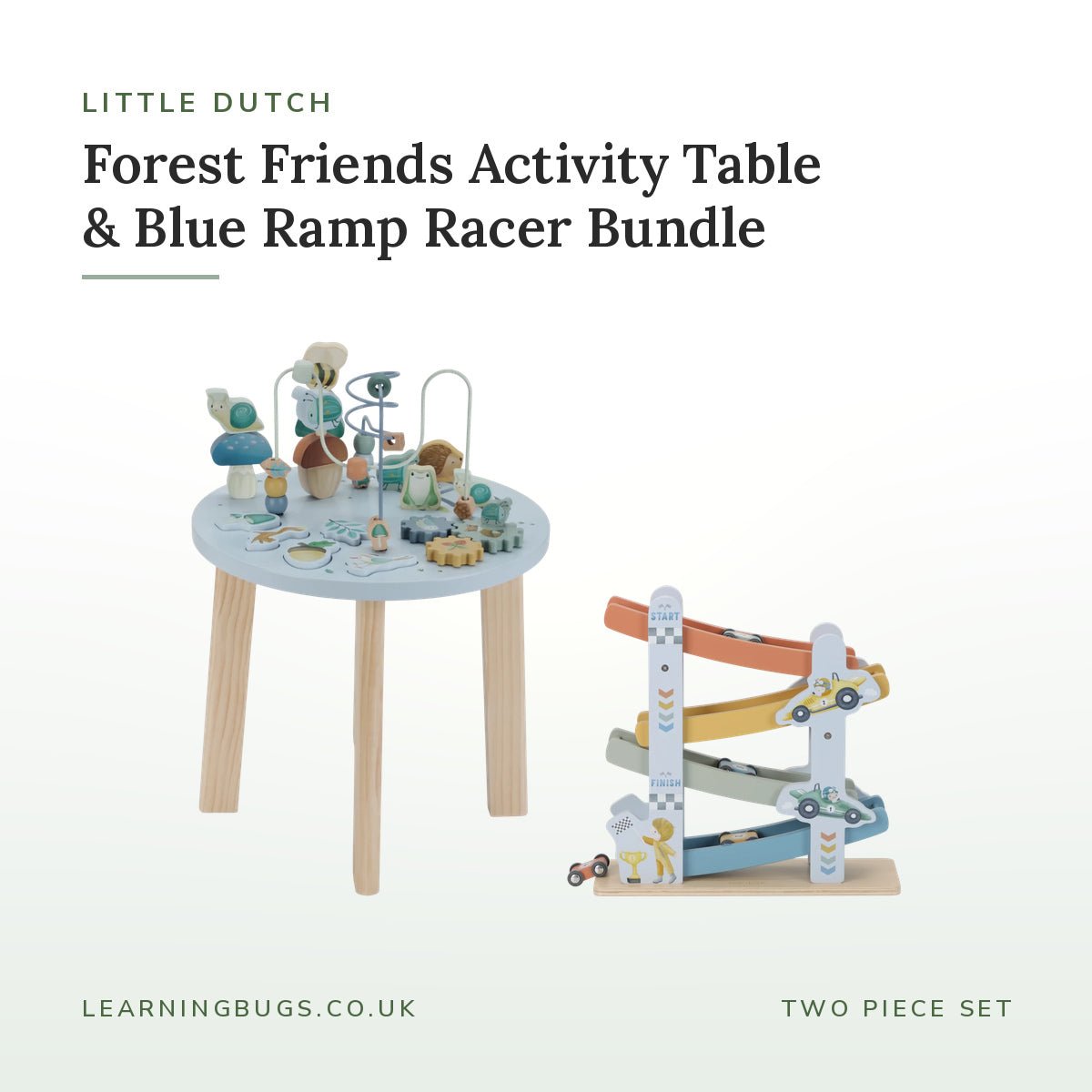 Little Dutch Forest Friends Activity Table & Blue Ramp Racer Bundle – Activity Tables for children, available at Learning Bugs UK