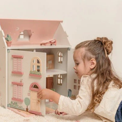 Buy Little Dutch Wooden Dollhouse - 25‑Piece Playhouse with Furniture | for kids by Learning Bugs UK